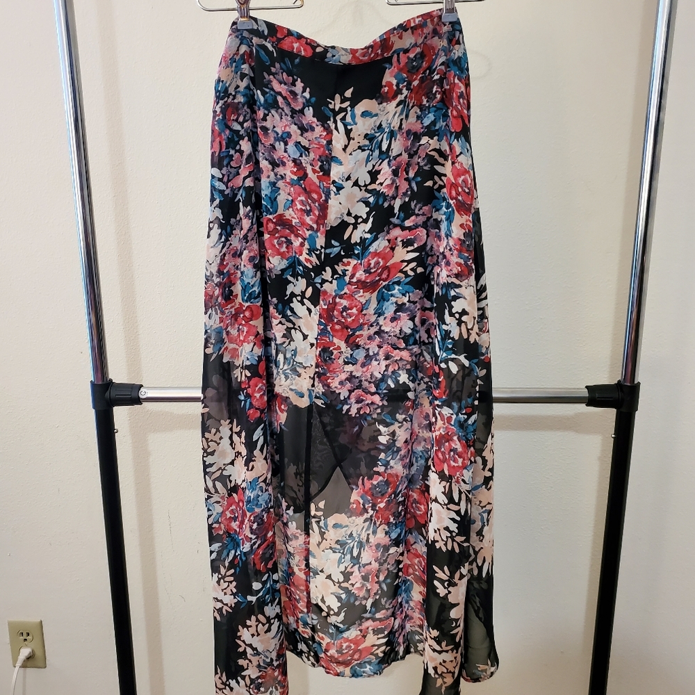 High-low wrap skirt